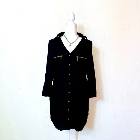 Guess Long Sleeve Shirt Dress - Picture 4 of 7